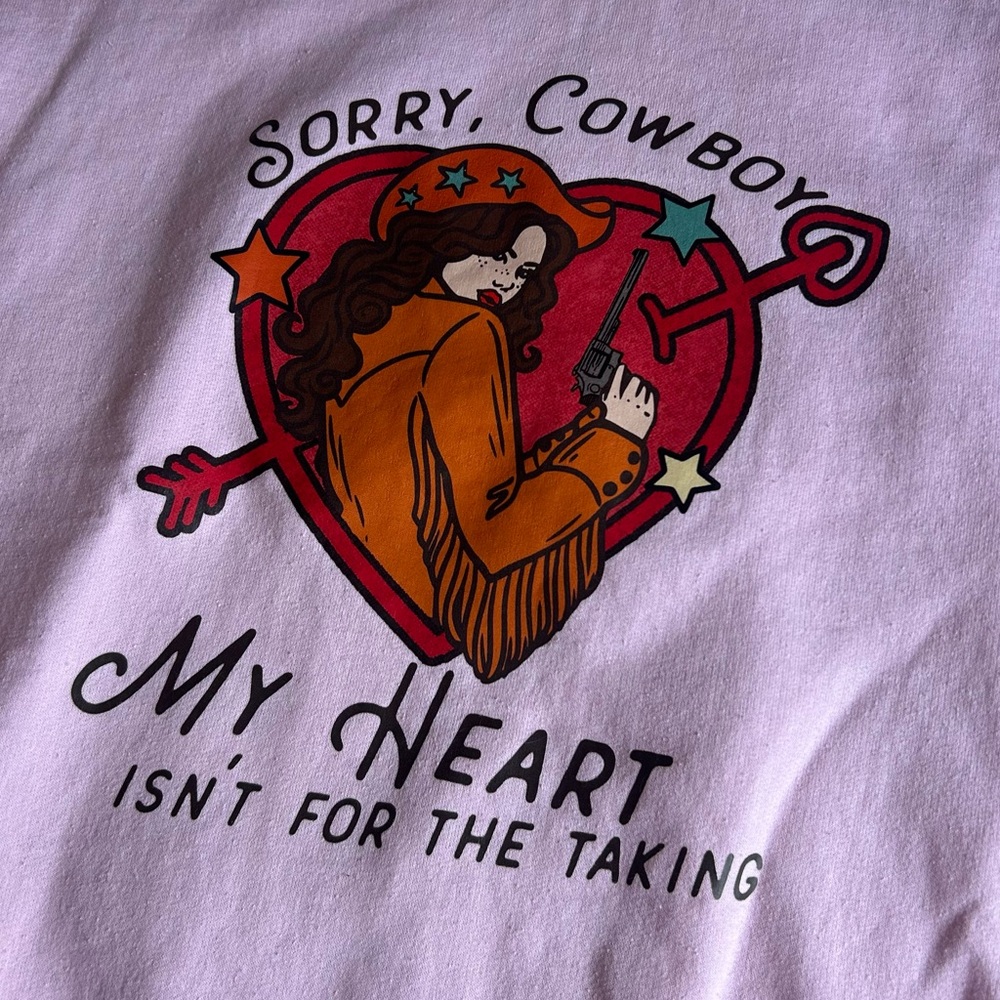 Pink Western Valentine’s Day Crewneck Sweatshirt - Size Medium - Picture 2 of 4